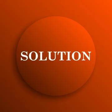 Solution icon. Internet button on orange background. Illustrazione stock