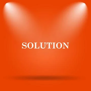 Solution icon. Internet button on orange background.. Stock Illustration