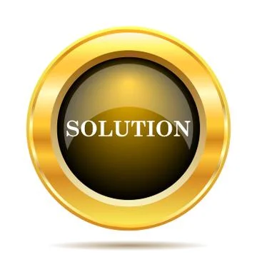 Solution icon. internet button on white background.. Stock Illustration