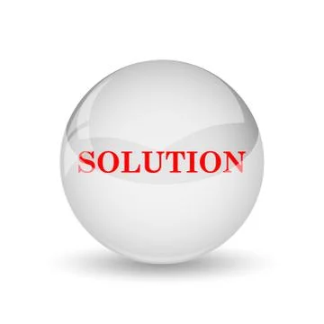 Solution icon. internet button on white background.. Stock Illustration