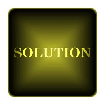 Solution icon. internet button on white background.. Illustrazione stock