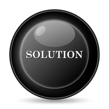 Solution icon. internet button on white background.. Illustrazione stock