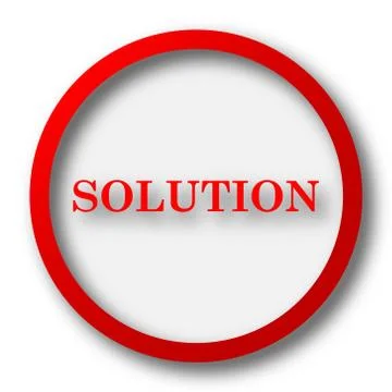 Solution icon. Internet button on white  background.. Stock Illustration