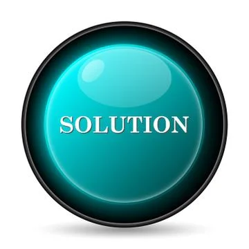 Solution icon. Internet button on white background.. Illustrazione stock