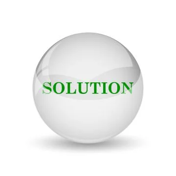 Solution icon. Internet button on white background.. Stock Illustration