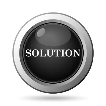 Solution icon. Internet button on white background.. Illustrazione stock