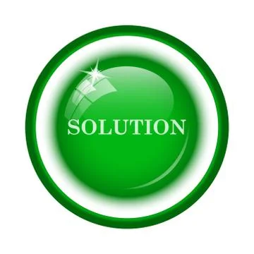 Solution icon. Internet button on white background.. Illustrazione stock