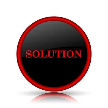 Solution icon. Internet button on white background.. Illustrazione stock