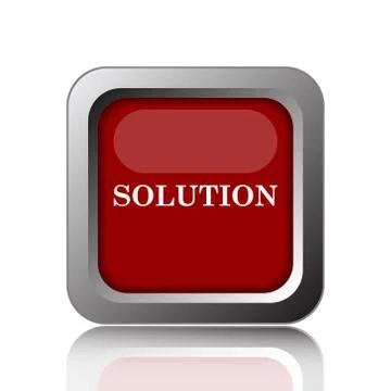 Solution icon. Internet button on white background. Illustrazione stock