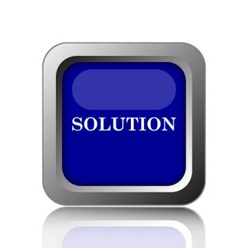 Solution icon. Internet button on white background.. Stock Illustration