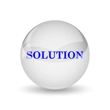 Solution icon. Internet button on white background.. Stock Illustration