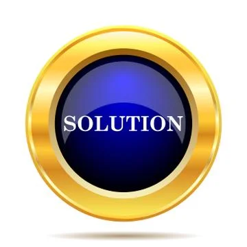 Solution icon. Internet button on white background.. Illustrazione stock