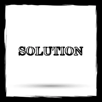 Solution icon. Internet button on white background. Outline design imitating  Illustrazione stock