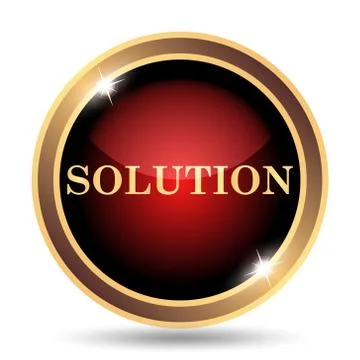 Solution icon. Internet button on white background.. Illustrazione stock