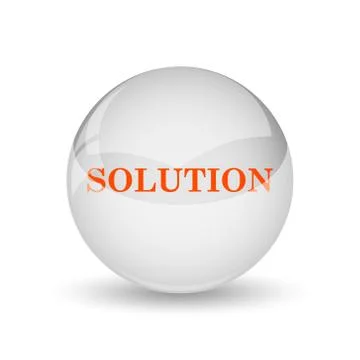Solution icon. Internet button on white background.. Illustrazione stock