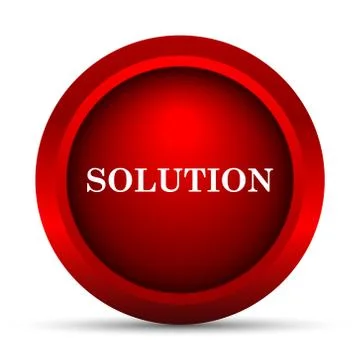 Solution icon. Internet button on white background.. Illustrazione stock