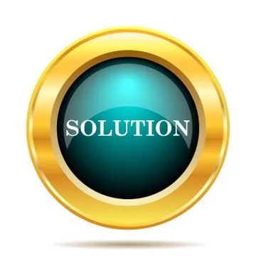 Solution icon. Internet button on white background.. Illustrazione stock