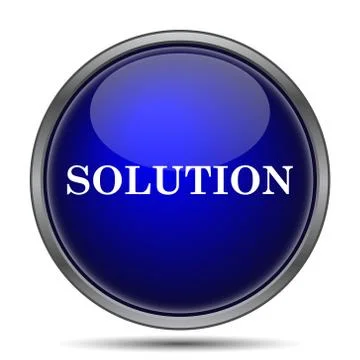 Solution icon. Internet button on white background.. Illustrazione stock