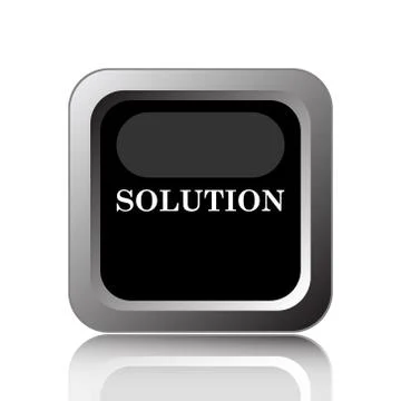 Solution icon. Internet button on white background.. Illustrazione stock