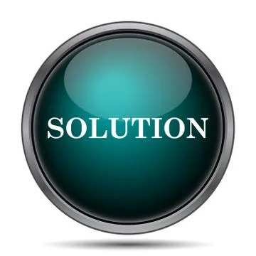 Solution icon. Internet button on white background.. Illustrazione stock