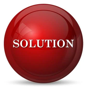 Solution icon. Internet button on white background.. Illustrazione stock