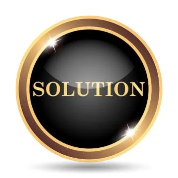 Solution icon. Internet button on white background.. Stock Illustration