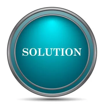 Solution icon. Internet button on white background.. Illustrazione stock
