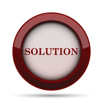 Solution icon. Internet button on white background. . Illustrazione stock