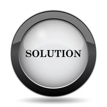 Solution icon. Internet button on white background.. Illustrazione stock