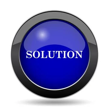 Solution icon. Internet button on white background.. Illustrazione stock