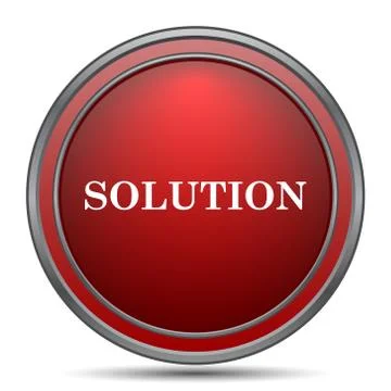 Solution icon. Internet button on white background.. Illustrazione stock