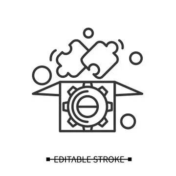 Solution icon. Jigsaw puzzle elements Illustrazione stock