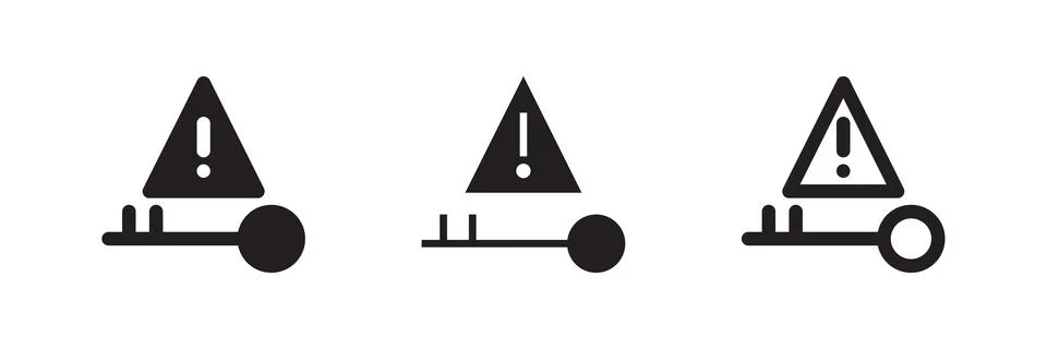 Solution icon set for alert systems, warning notices, danger communication,.. Stock Illustration