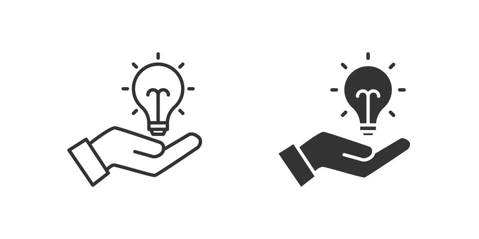 Solution Icon Set. A black icon of a solution symbol, representing problem-.. Stock Illustration