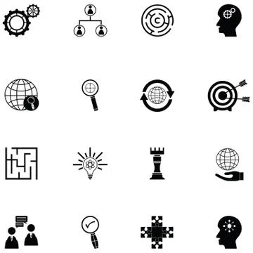 Solution icon set Stock Illustration