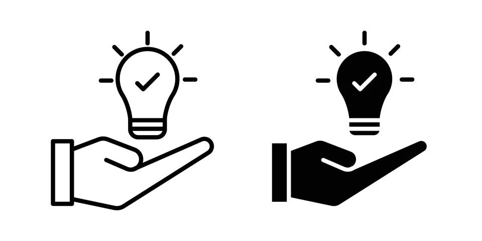 Solution icon thin line and clipart style vector set 스톡 일러스트