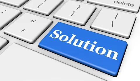 Solution It Business Keyboard Button Illustrazione stock