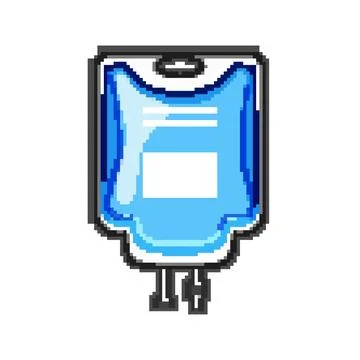 Solution iv fluid bag pixel art vector illustration Stockillustratie
