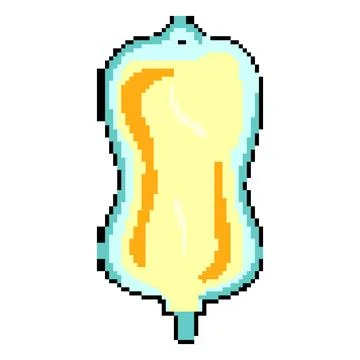 Solution iv fluid bag pixel art vector illustration Stockillustratie