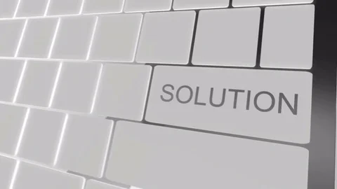 Solution-Key Concept 4K 3D animation blue and chrome Stock Footage 73720695
