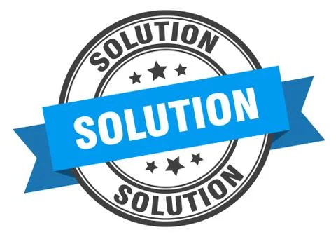 Solution label. solutionround band sign. solution stamp 库存插图