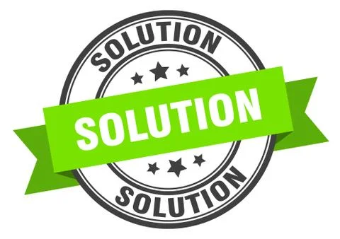 Solution label. solutionround band sign. solution stamp 库存插图