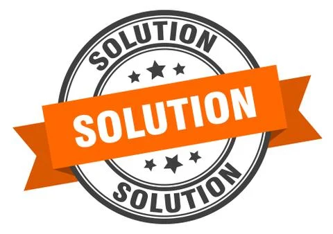 Solution label. solutionround band sign. solution stamp 库存插图