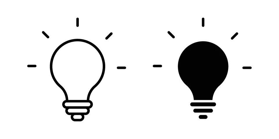 Solution lamp icon Illustration set. Vector Eps10 for apps Stock Illustration