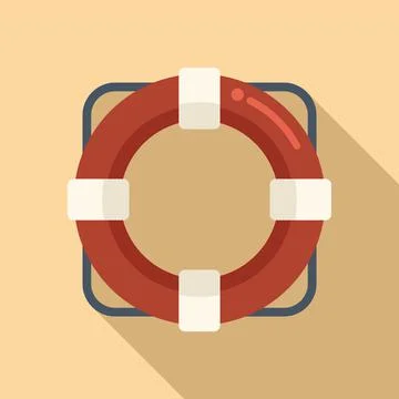 Solution lifebuoy icon flat vector. Creative business 스톡 일러스트