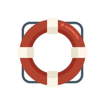 Solution lifebuoy icon flat vector. Creative business Stock Illustration