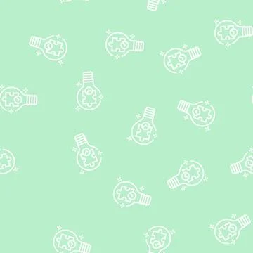 Solution light bulb line seamless pattern 库存插图