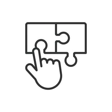 Solution, in line design. Solution, problem-solving, answer, approach, strategy イラスト素材