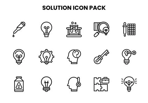 Solution Line Graphics Icons Pack Stockillustratie