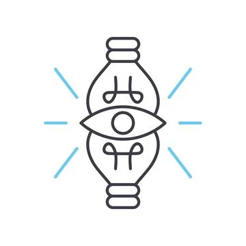 Solution line icon, outline symbol, vector illustration, concept sign Illustrazione stock